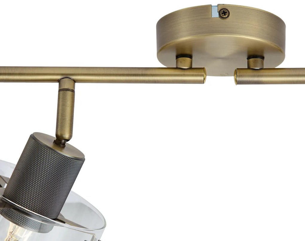 Design mennyezeti spotlámpa bronz színben, átlátszó üveggel, 4-es - Domo