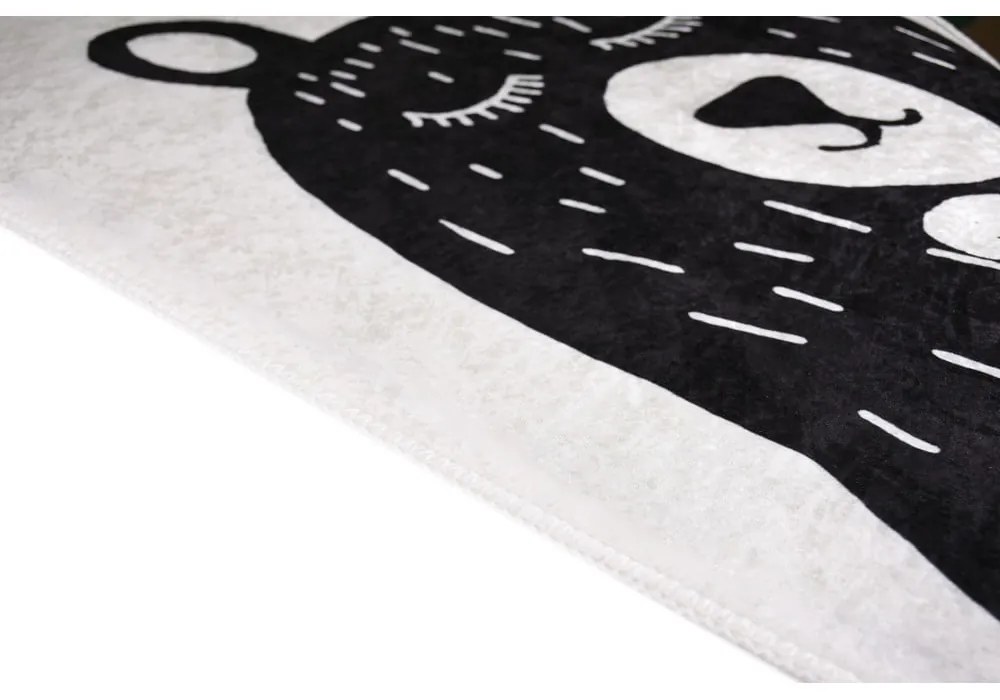 Fekete-fehér mosható gyerek szőnyeg 80x120 cm Bear Family v2 – Vitaus