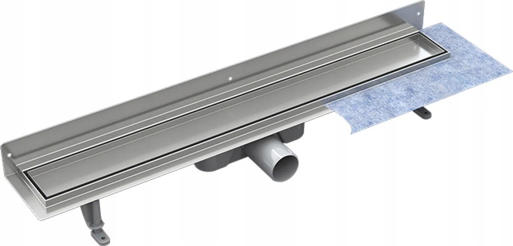 Falra szerelhető lineáris lefolyó Besco Virgo Next Duo 80cm Csiszolt króm 2in1