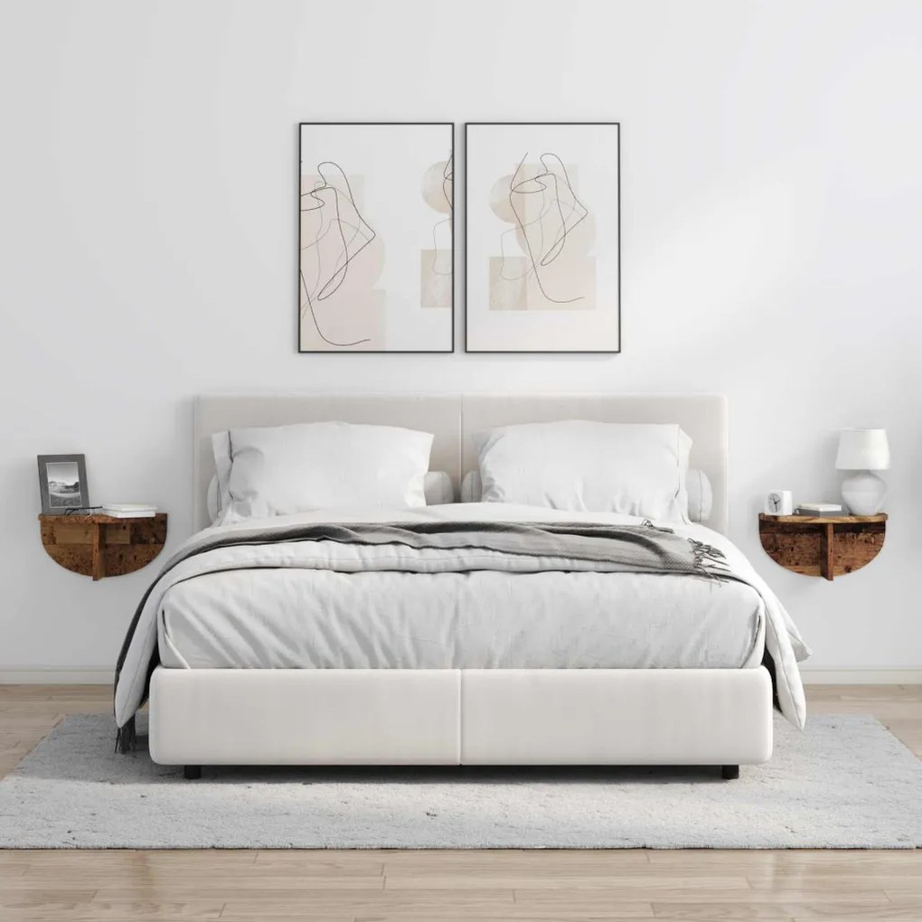 Falpolc Falra szerelhető 2 pcs Öreg fa 38 x 19 x 19 cm Faanyag