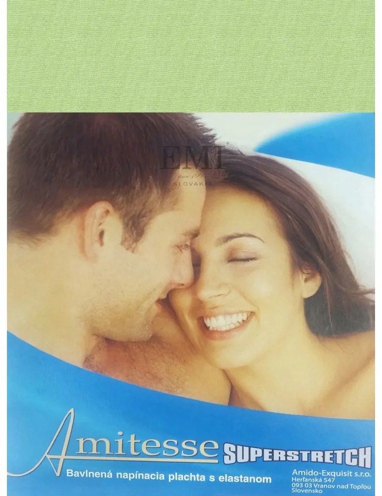 EMI kiwizöld szupersztreccs lepedő, 180x200-as lap