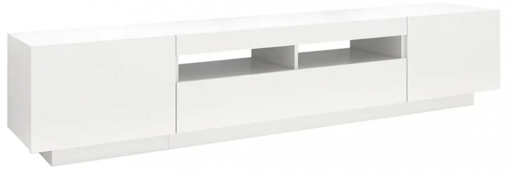 fehér TV-szekrény LED-lámpákkal 200 x 35 x 40 cm