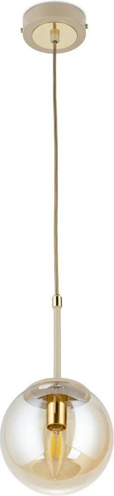Függő lámpa Maro Bézs Arany Üveg 1xE14 15 cm Modern Nappali Taupe