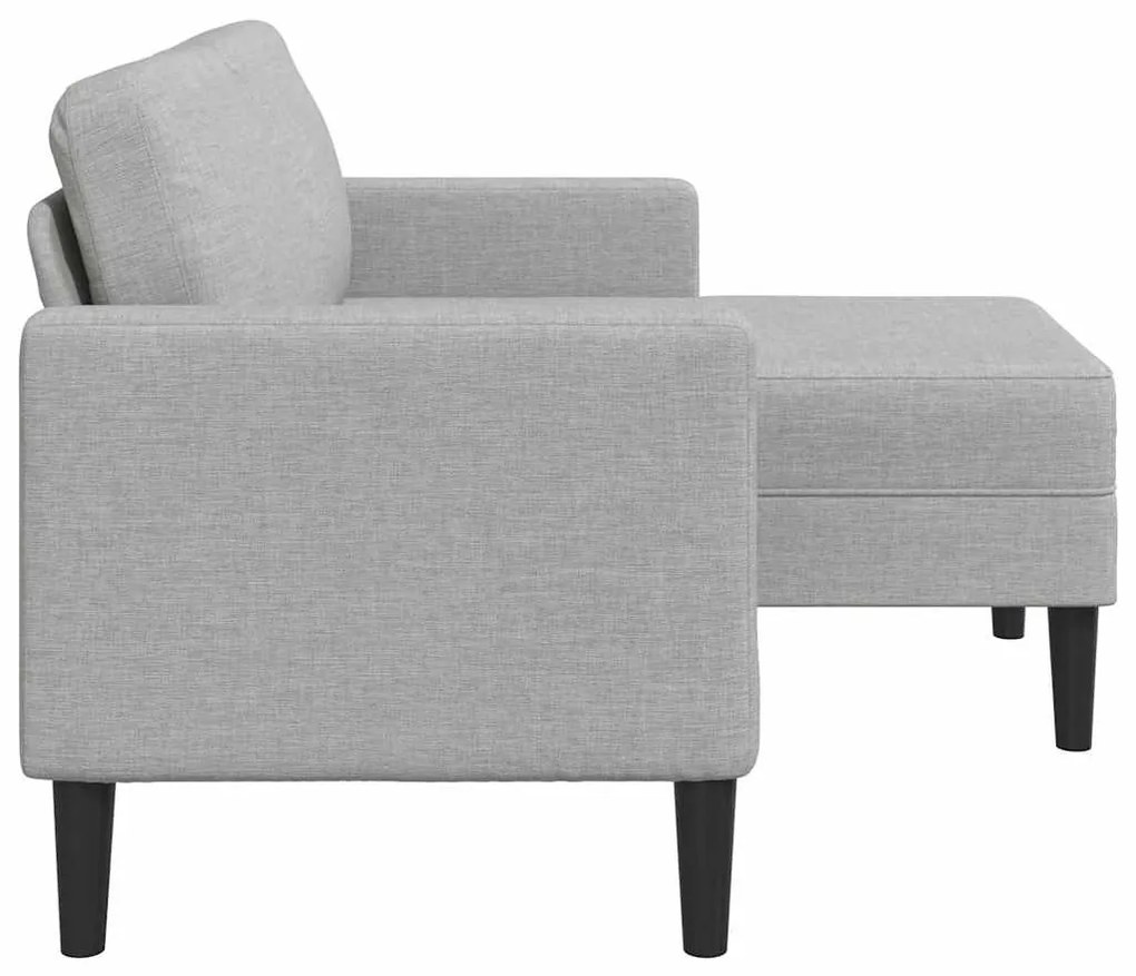 felhőszürke anyagból 2 üléses kanapé L-alakú kanapéval 125 cm