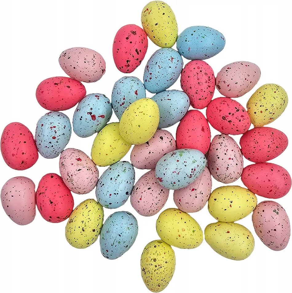 Dekorációs Tojás pöttyös 2,5cm Húsvét 36db színes