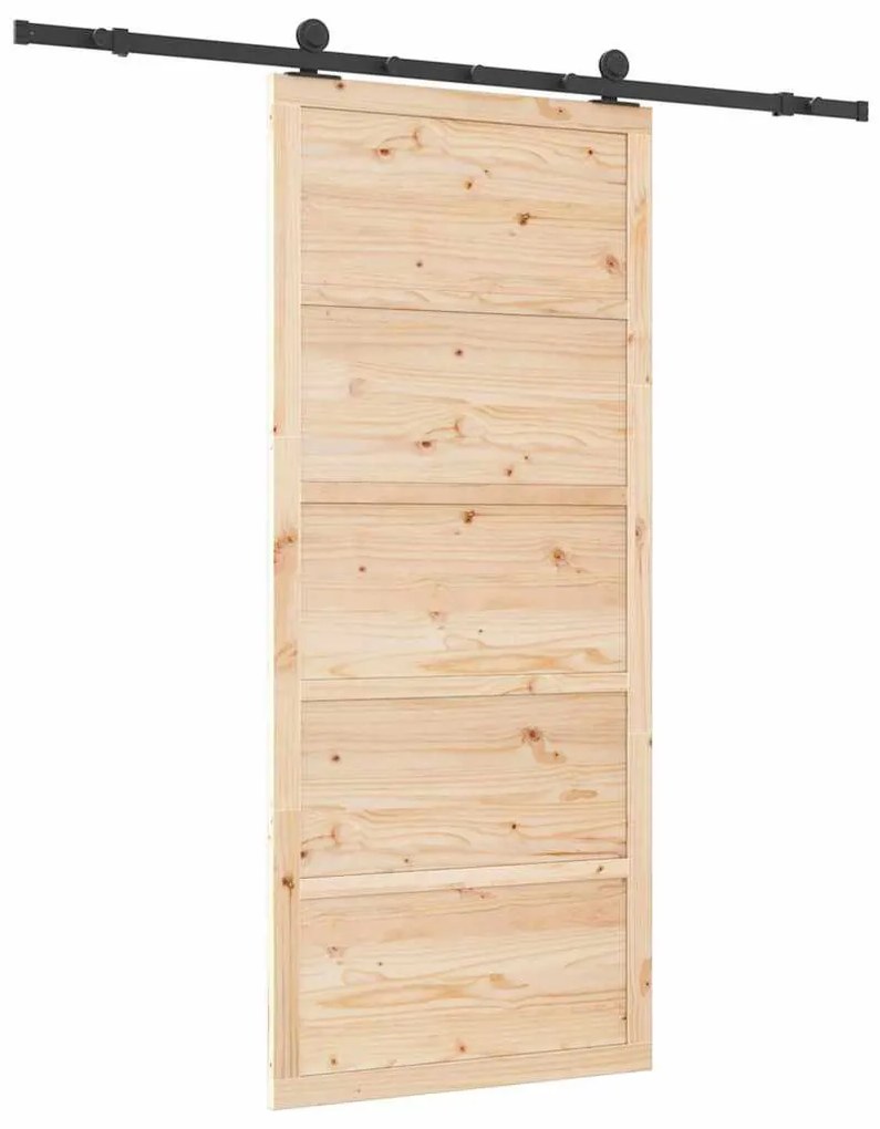 Csúszó ajtó Barna 100 x 208 cm Tömör fenyőfa