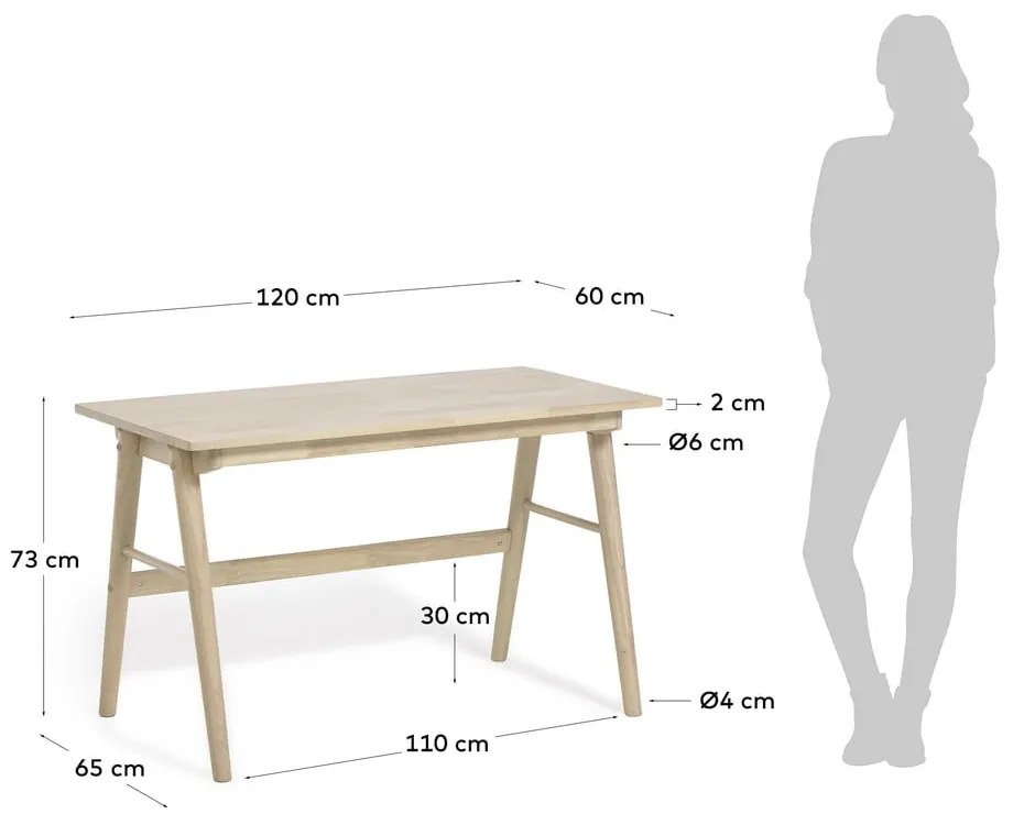 Curie kaucsukfa íróasztal - Kave Home