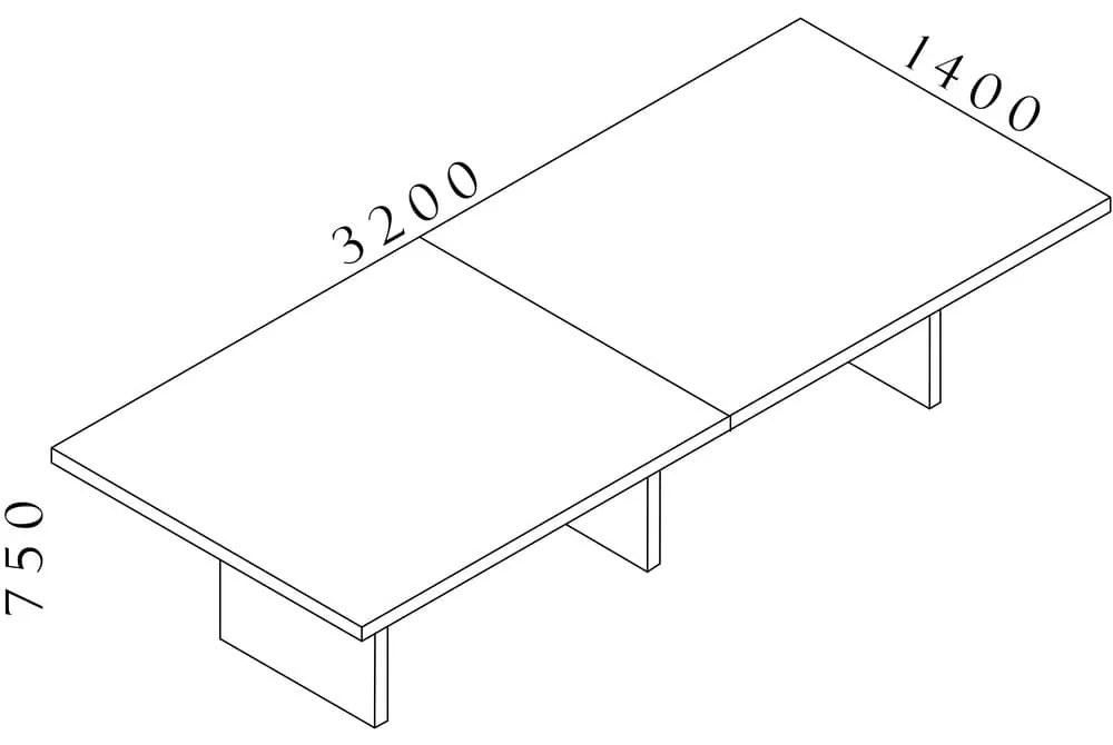 Lineart tárgyalóasztal 320 x 140 cm, világos bodza