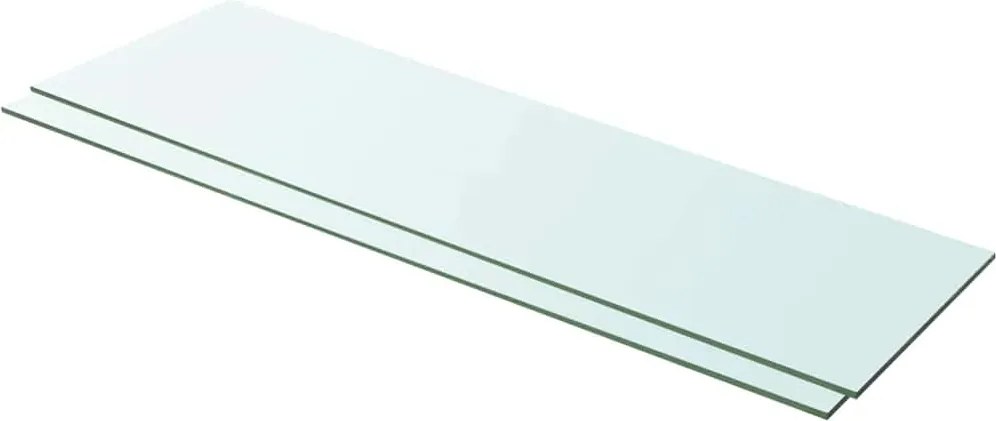 vidaXL 2 db átlátszó üveg paneles polc 100 x 30 cm