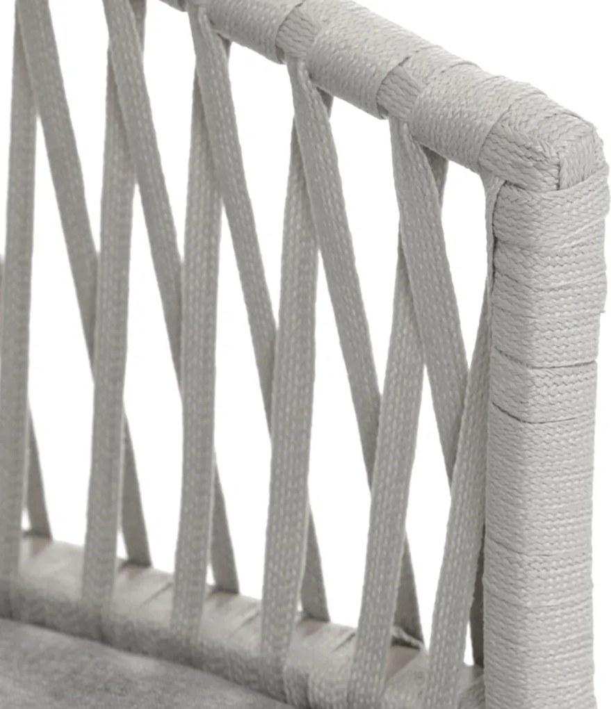 Kerti szék, fém, polyrattan, bézs, AZC-S1430 CRM