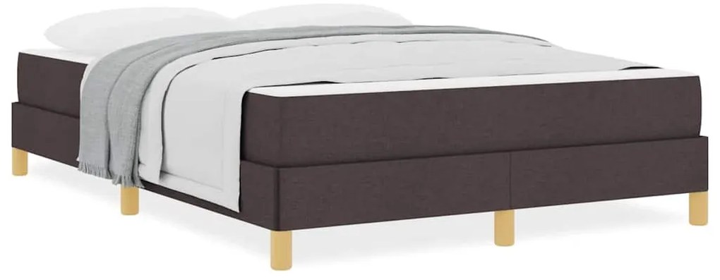 Boxrugós ágy Barna 160 x 200 cm Textil és mérnöki fa