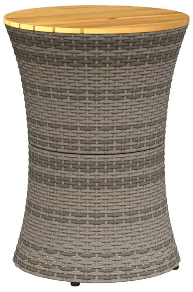 szürke polyrattan kerti dob alakú kisasztal