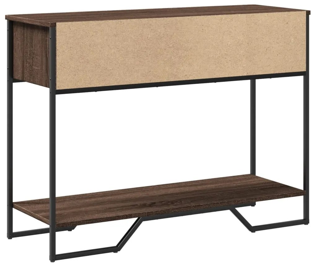 barna tölgyszínű szerelt fa dohányzóasztal 100x35x74,5 cm