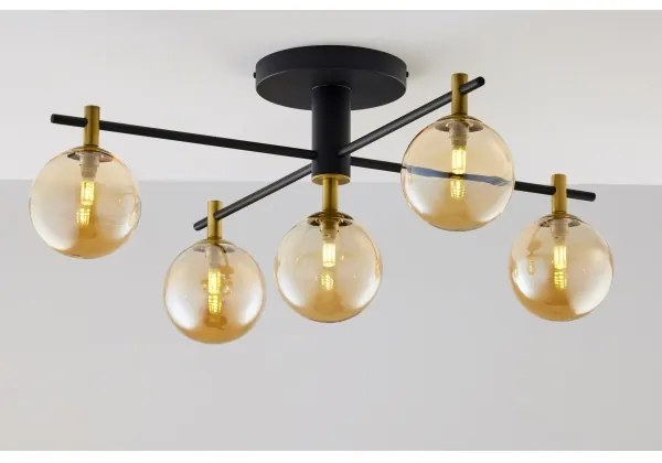 Jupiter 2032 - Felületre szerelhető csillár FIGARO 5xG9/10W/230V fekete/arany/bézs