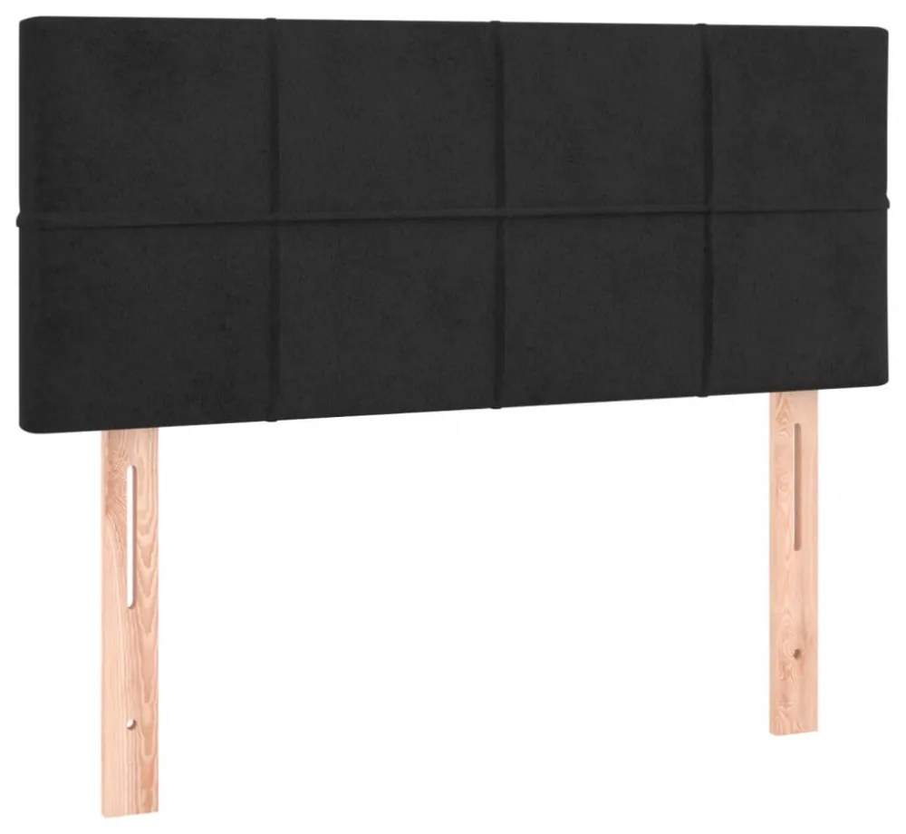 fekete bársony LED-es fejtámla 80 x 5 x 78/88 cm