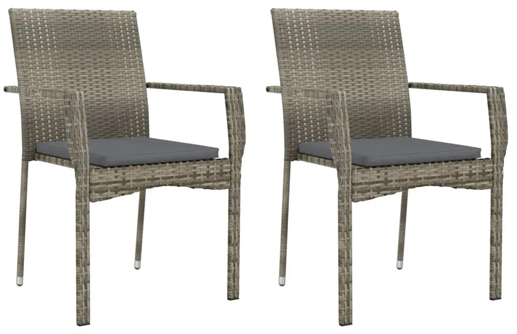 9 részes szürke polyrattan kerti étkezőgarnitúra párnával