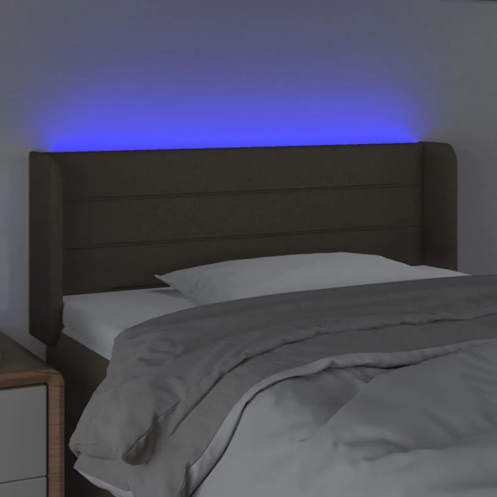 tópszínű szövet LED-es fejtámla 103 x 16 x 78/88 cm