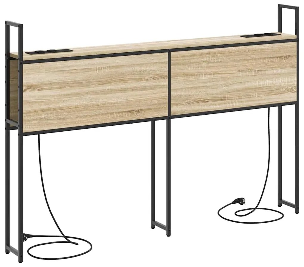 Tárolós Fejtámla Töltő Állomással sonoma tölgy 140 cm Faanyag