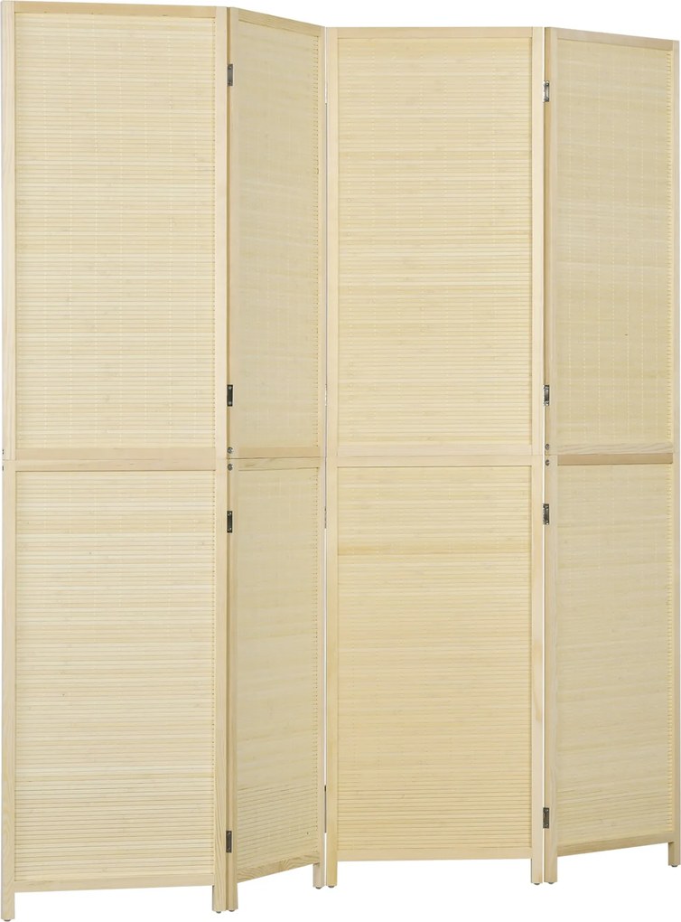 HOMCOM Bambusz Beltéri Paraván 4 Panel 180 x 180 cm Összecsukható Paraván - Természetes | Aosom