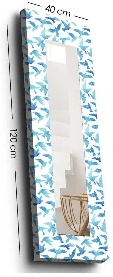 Fali tükör tömörfa kerettel 40x120 cm – Wallity