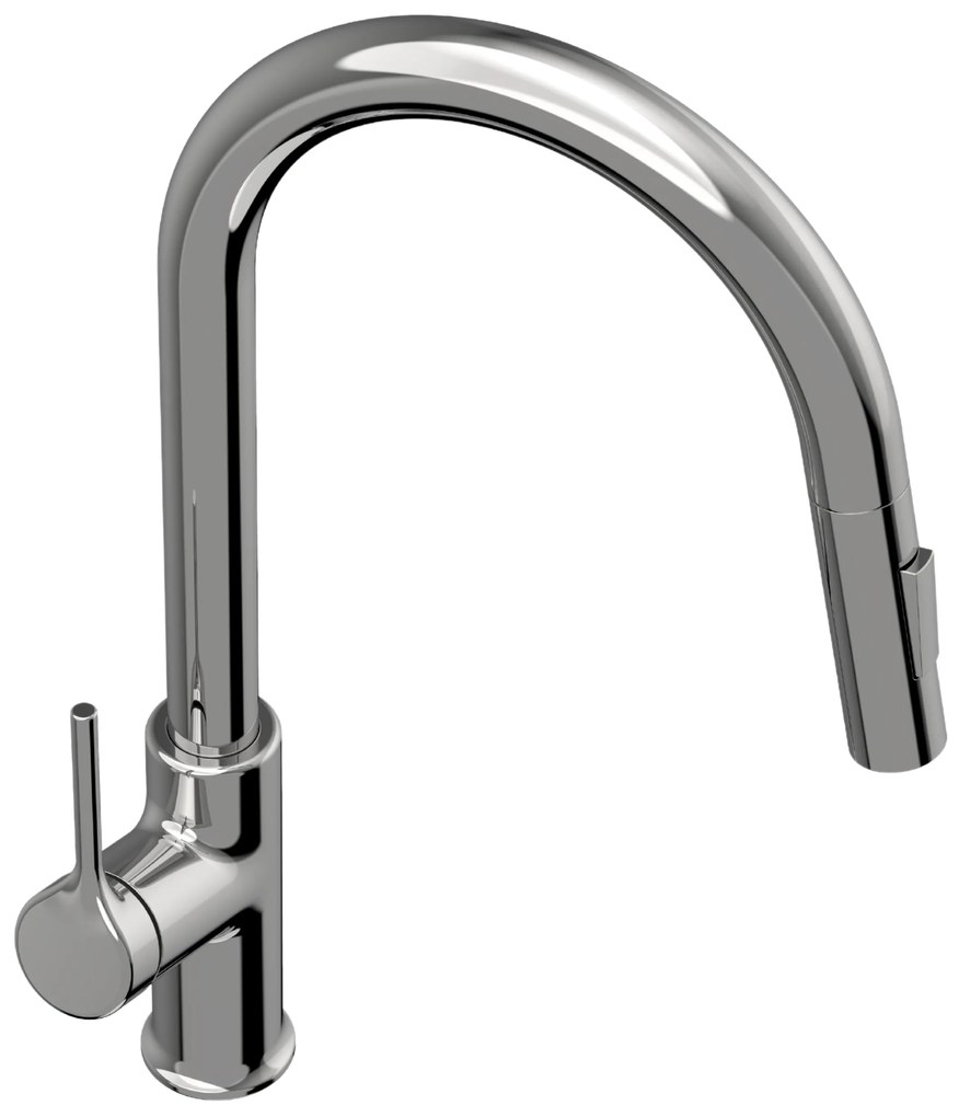 Invena Farsala, mosogató csaptelep kihúzható 2 funkciós kifolyóval h-433, króm, INV-BZ-40-U01-S