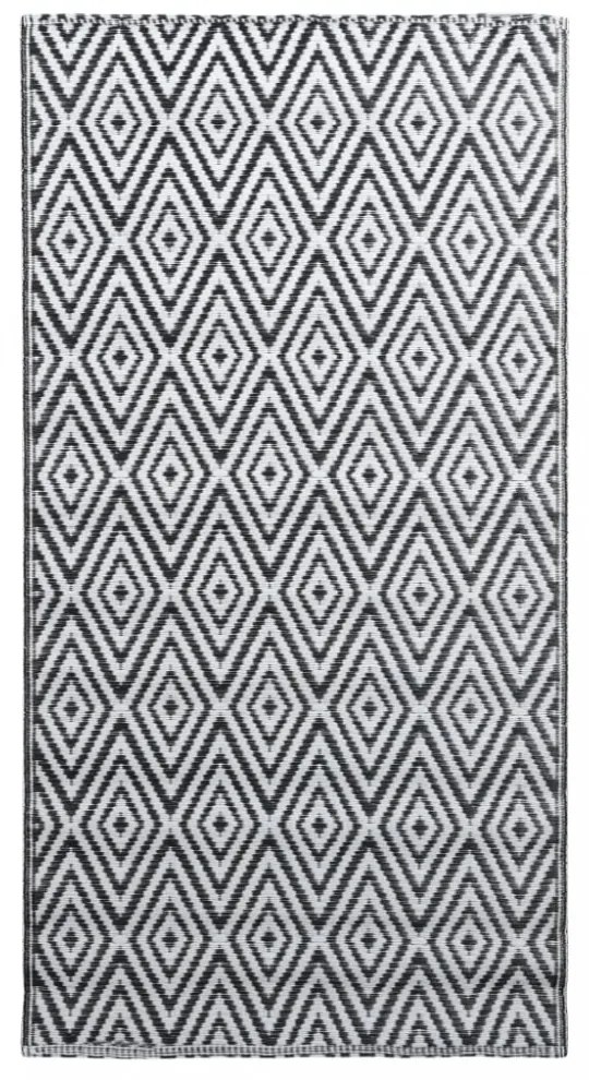 fekete-fehér ARAKIL PP kültéri szőnyeg 160 x 230 cm