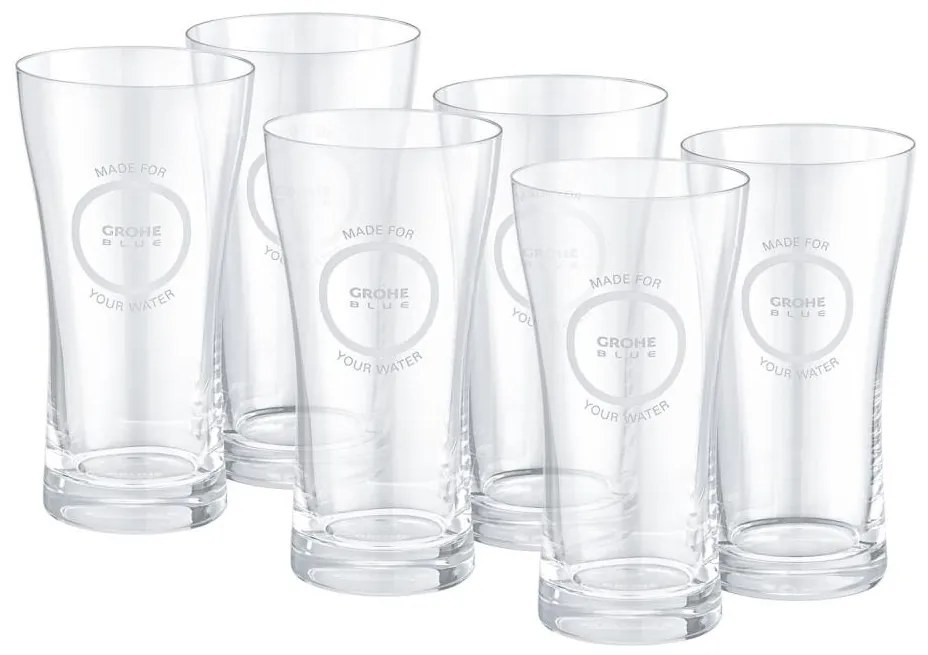 GROHE 40437000 - 6 db-os pohárkészlet, kék, 250 ml, kristály/átlátszó
