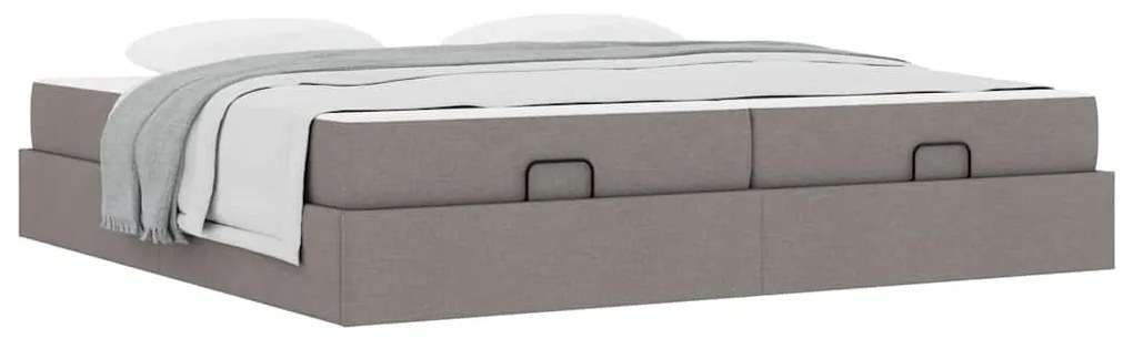 Ágykeret tárolóval Tópszínű 200 x 200 cm szövet