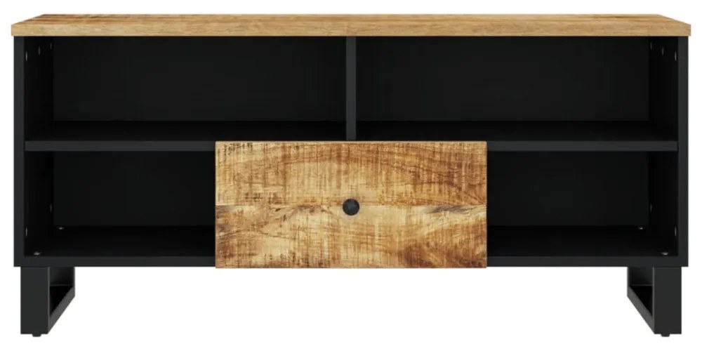 tömör mangófa és szerelt fa TV-szekrény 100 x 33 x 46 cm