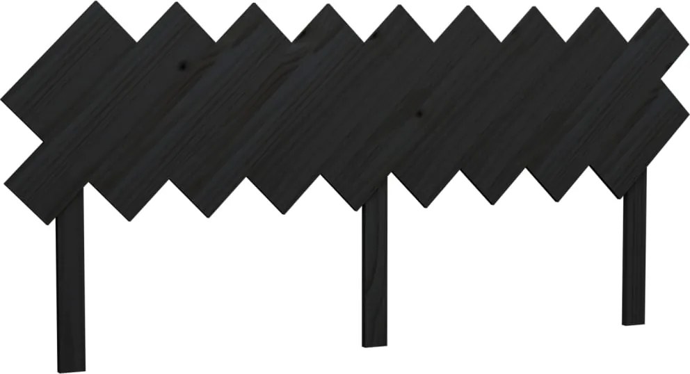 vidaXL fekete tömör fenyőfa ágyfejtámla 141x4x100 cm