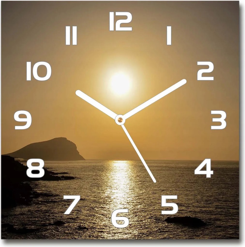 Üveg falióra Naplemente tenger 30x30