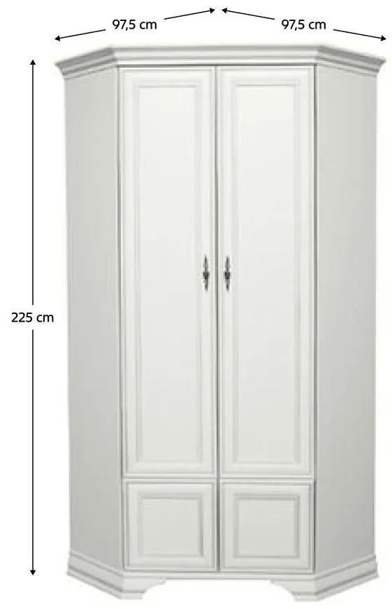 Sarokszekrény Kuito SZFN2D (alpesi fehér). 1119579