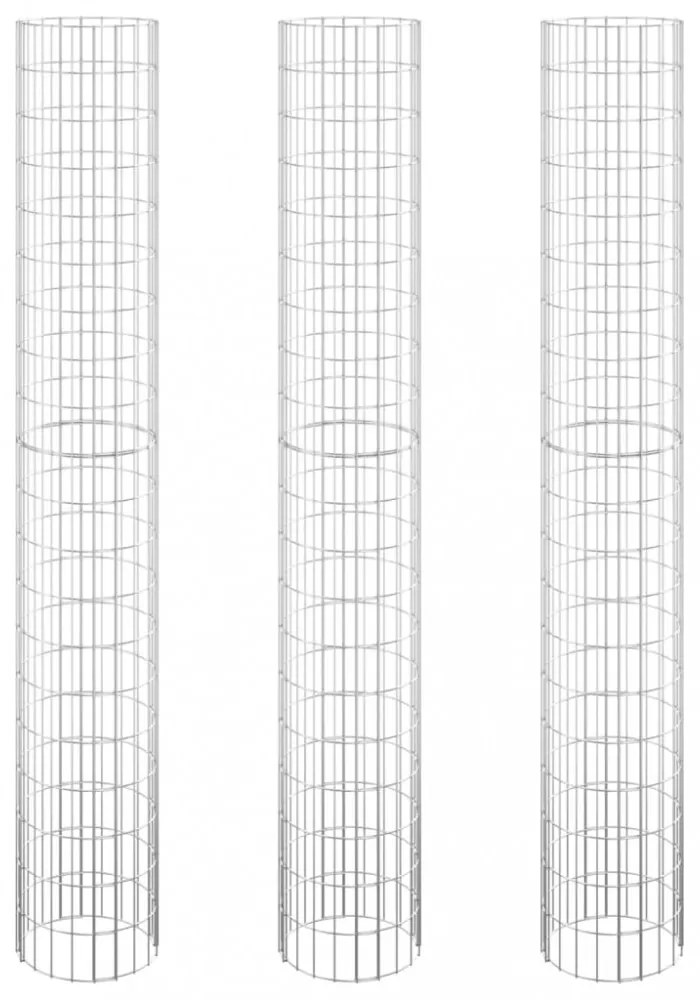 3 db kör alakú horganyzott acél gabion magaságyás Ø30 x 200 cm