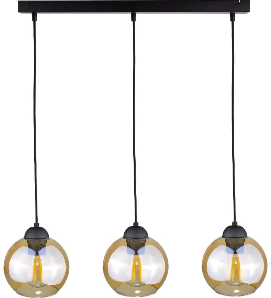 Keter Lighting Csillár zsinóron AMBRE BLACK 3xE27/60W/230V KE0039