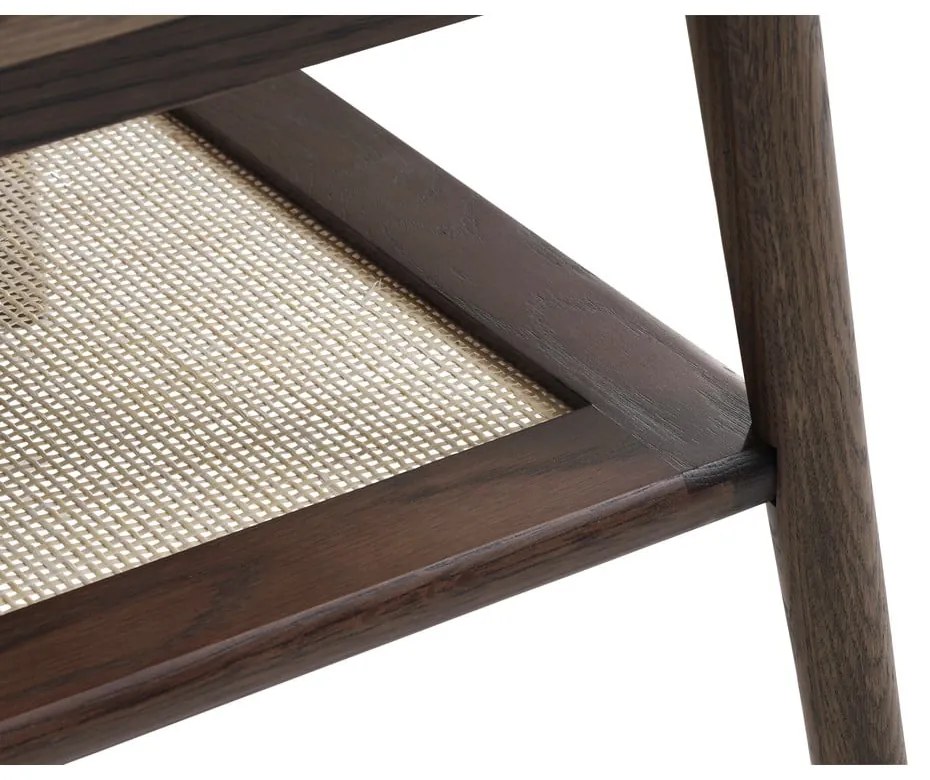 Barna dohányzóasztal tölgyfa dekoros asztallappal 60x120 cm Barrali – Unique Furniture
