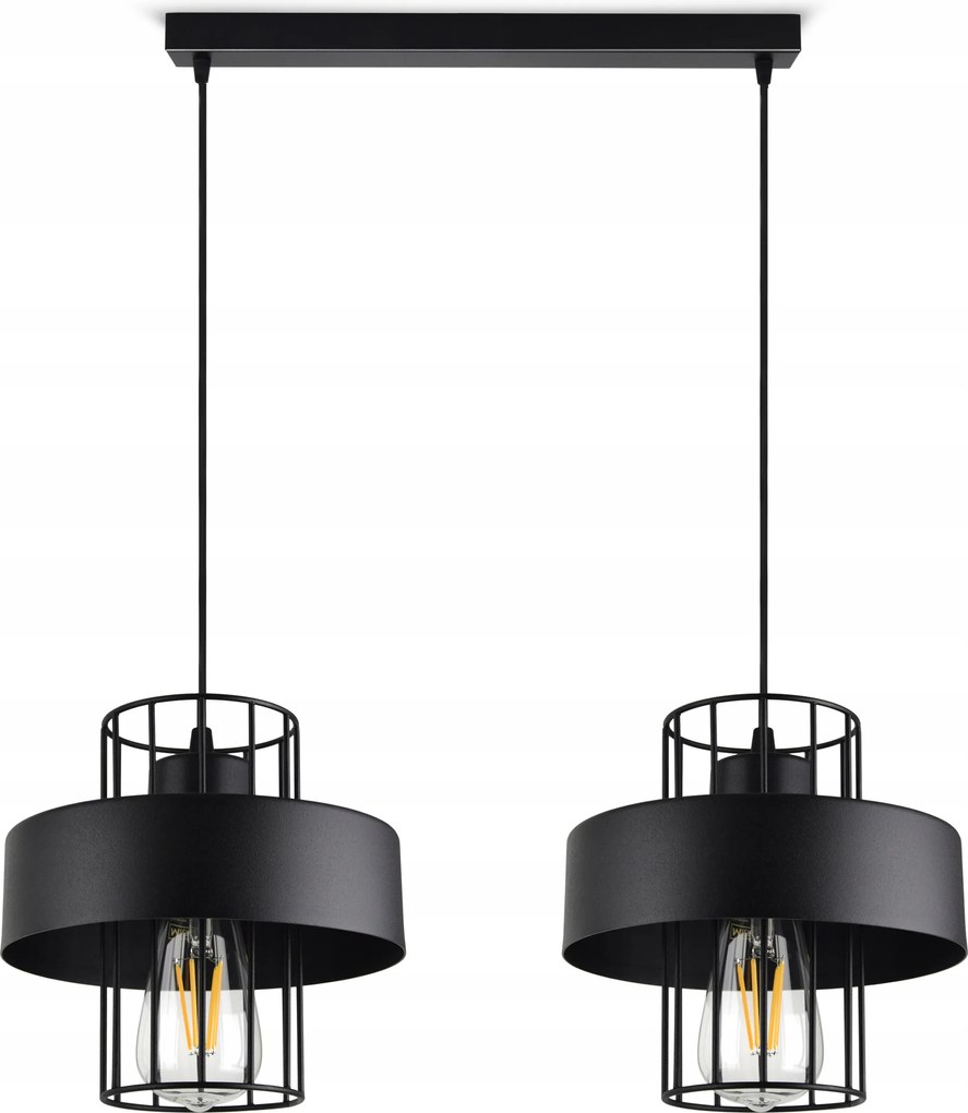 Függő lámpa Csillár Plafon Fekete Fehér Loft