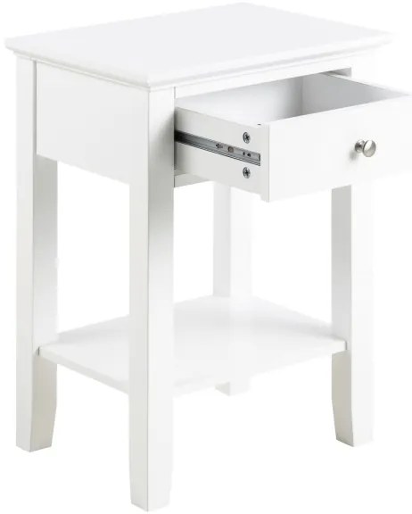 LARA éjjeli szekrényke, fehér színben