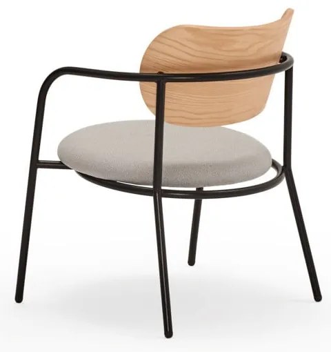 Szürke fotel tölgyfa dekorral Eclipse - Teulat