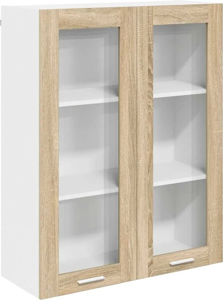 vidaXL Függő szekrény tárolóval Sonoma tölgy 80 x 31 x 100 cm Faanyag