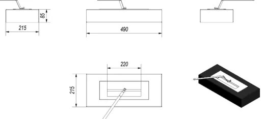 INDIA BIO krb 8,5x49 cm, 2,5 kW, fekete, TUV tanúsítvány