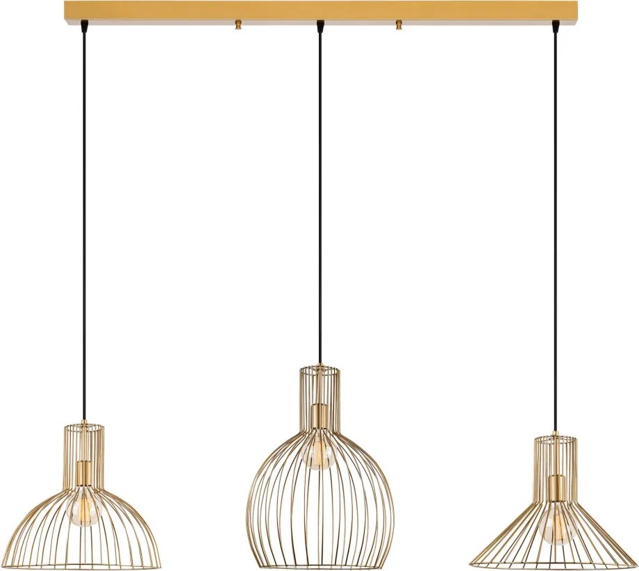 Tabut MR-768-1 arany fém függőlámpa, 148 x 38 cm, 3 izzós