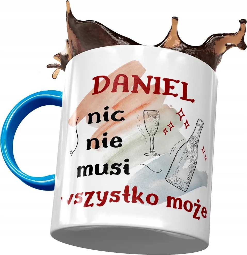 Kék Bögre Daniel Kollégának Ajándék Nyomtatott Fotóval