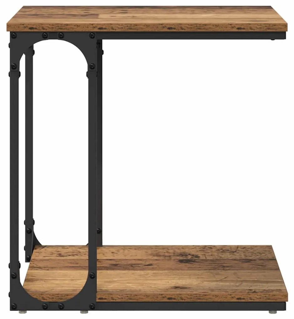 Oldal asztal polcokkal Régi fa 50 x 35 x 52 cm Faanyag