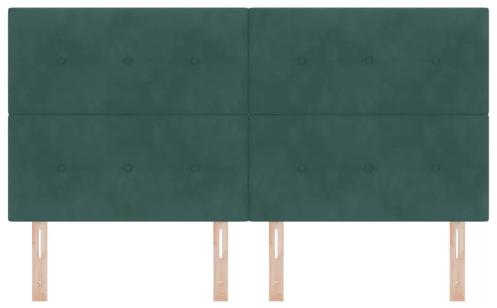 LED Fejtámla Sötétzöld 90 cm Bársony