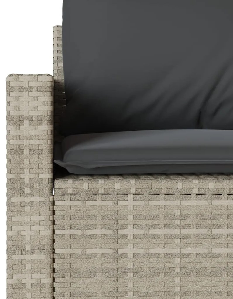 6 részes világosszürke polyrattan kerti ülőgarnitúra párnákkal