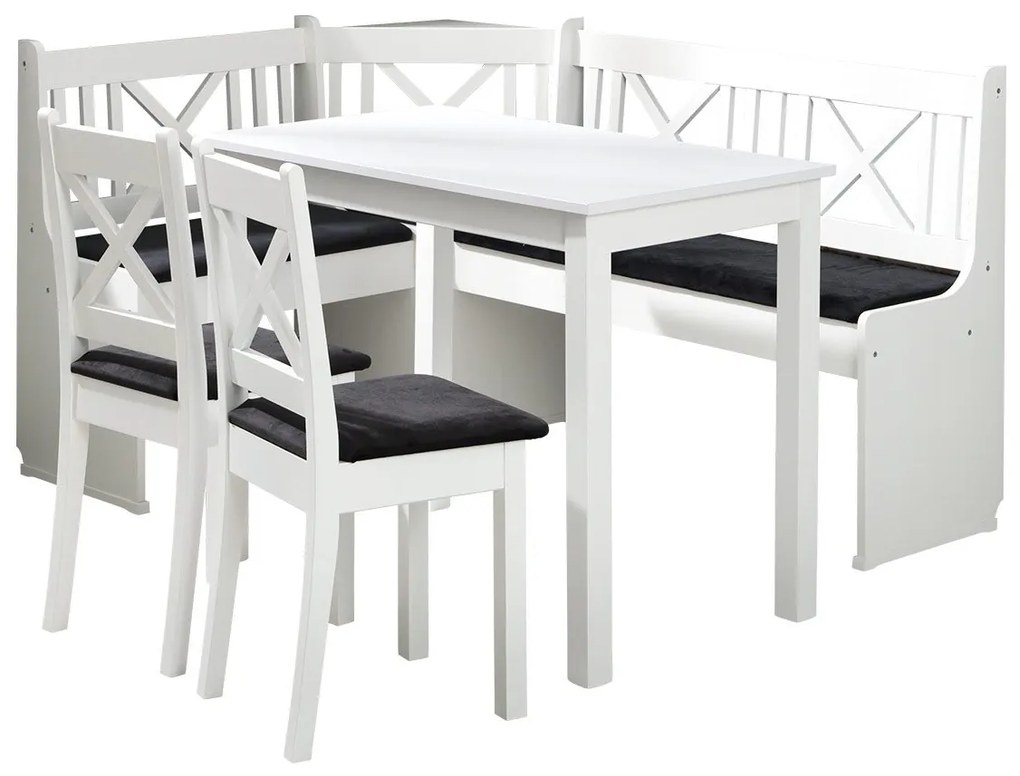 Konyha + asztal székekkel  Sandonia 1 (fehér) (amor velvet 4322). 1054142
