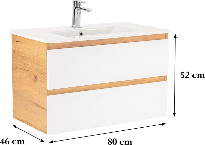 Vario Forte 80 Fürdőszoba alsó szekrény mosdóval