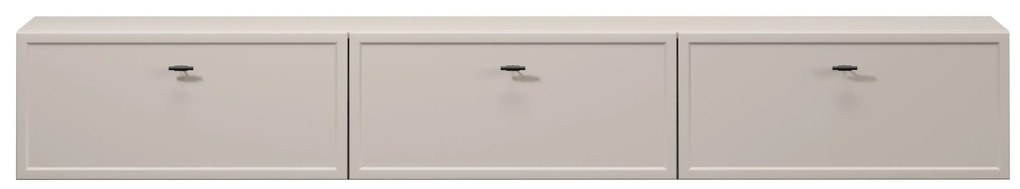 Lorini fali TV szekrény 200 cm fiókos - kasmír / fekete T-bar fogantyú