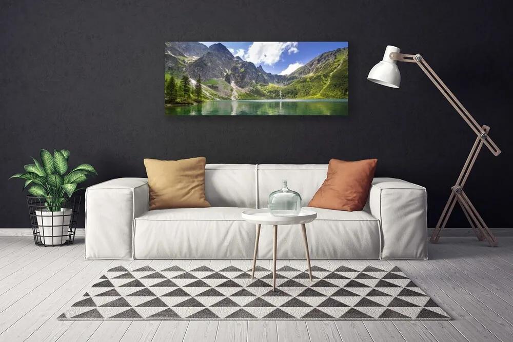 Vászonkép Mountain Lake Landscape 125x50 cm
