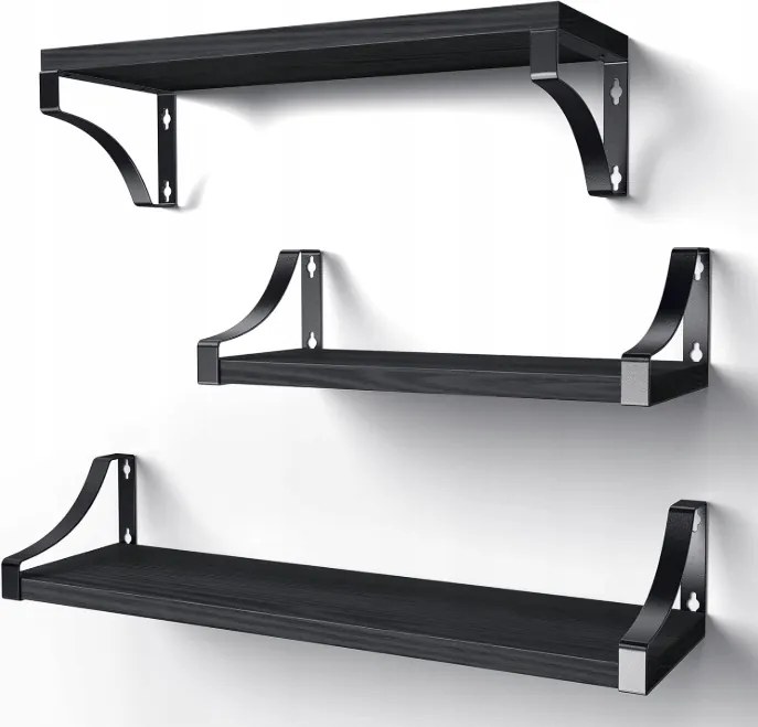 Pipishell 3 fekete fa loft fali polc